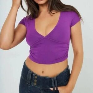 Purple V-Neck Baby Tee